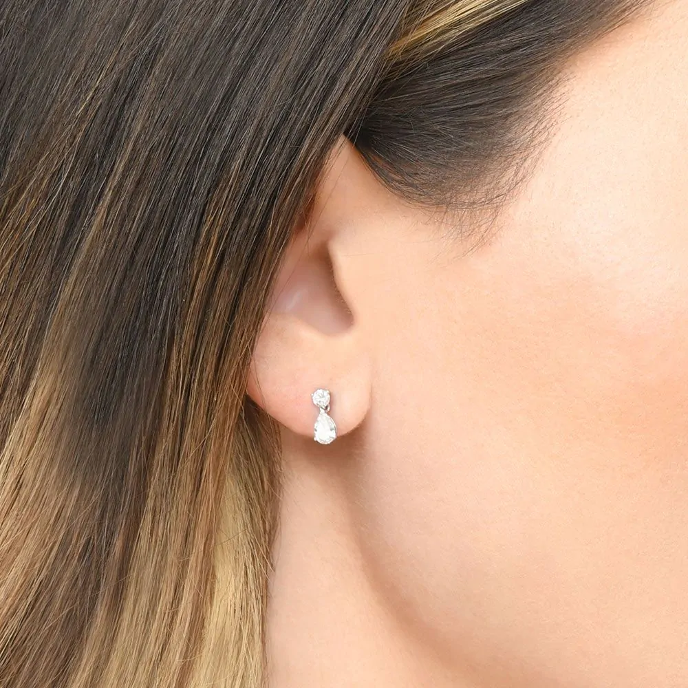 18ct White Gold 0.87ct Diamond Drop Earrings