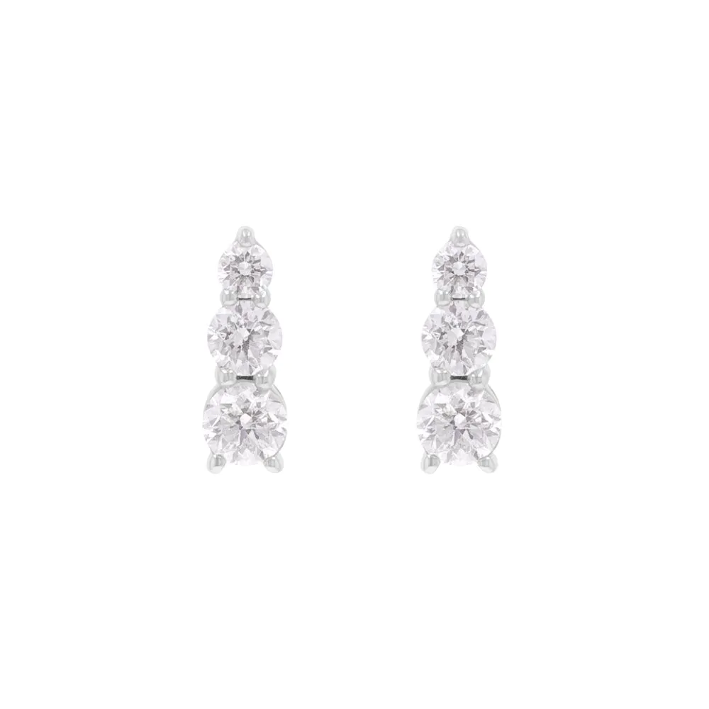 Platinum 0.76ct Diamond Drop Earrings