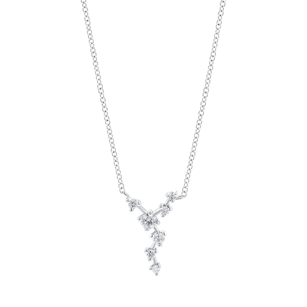 18ct White Gold 0.24ct Diamond Blossom Pendant with Chain