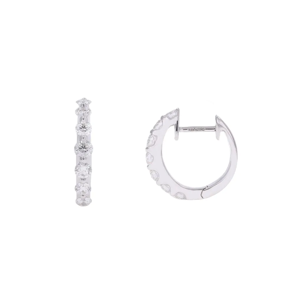 18ct White Gold 0.52ct Diamond Hoop Earrings