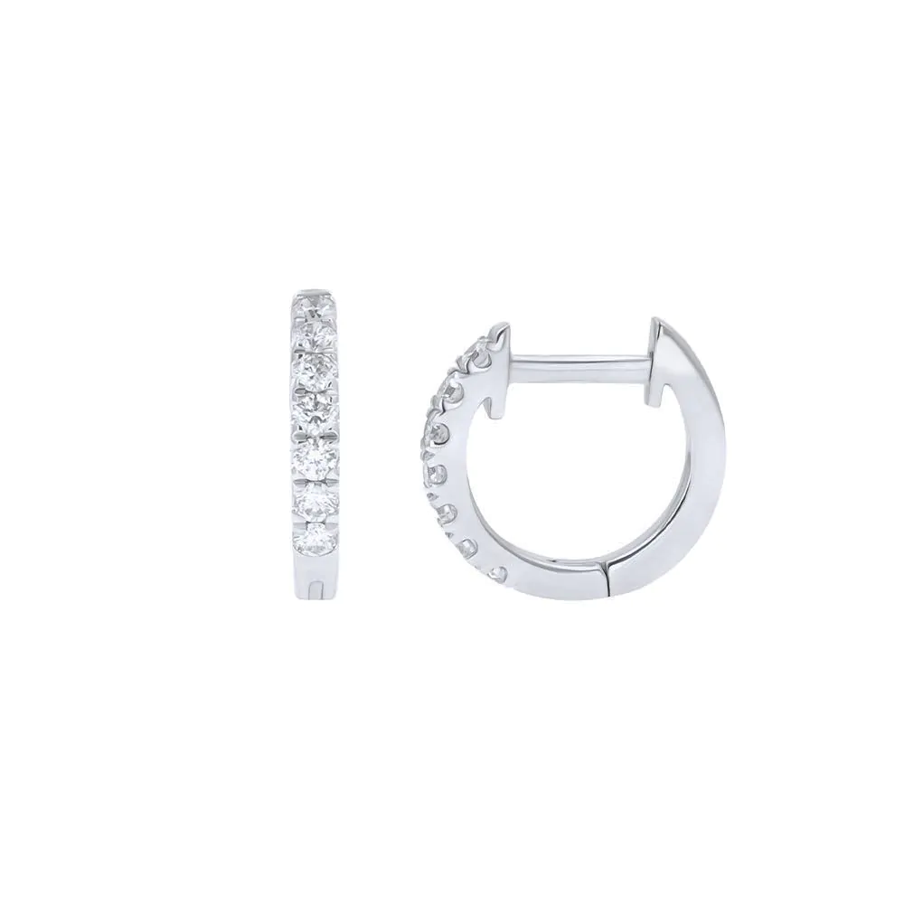 18ct White Gold 0.30ct Diamond Hoop Earrings