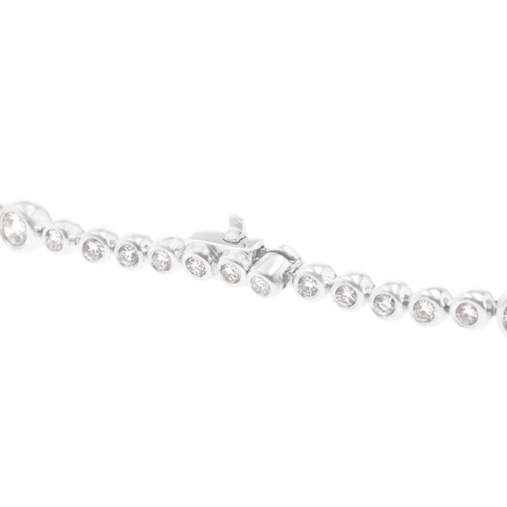 18ct White Gold Brilliant Cut Diamond Line Bracelet