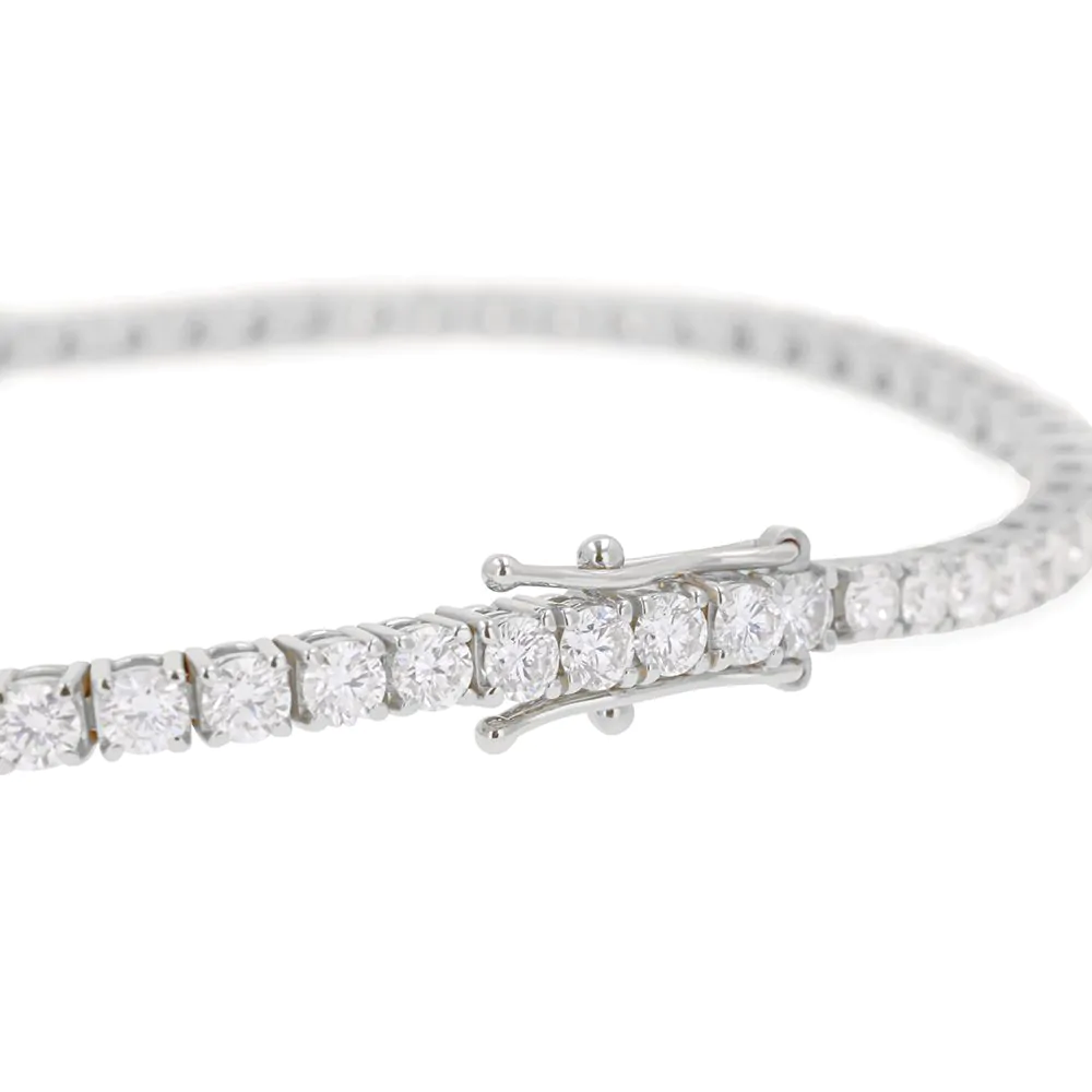 18ct White Gold 4.10ct Diamond Set Line Bracelet