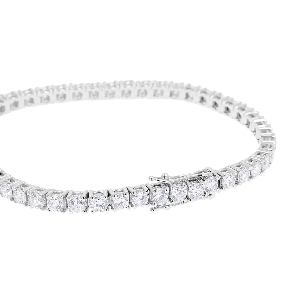 18ct White Gold 7.01ct Diamond Set Line Bracelet