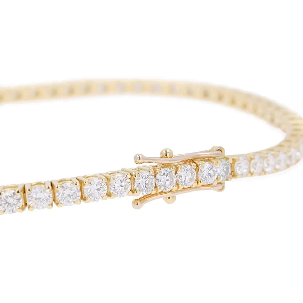 18ct Yellow Gold 4.10ct Diamond Set Line Bracelet