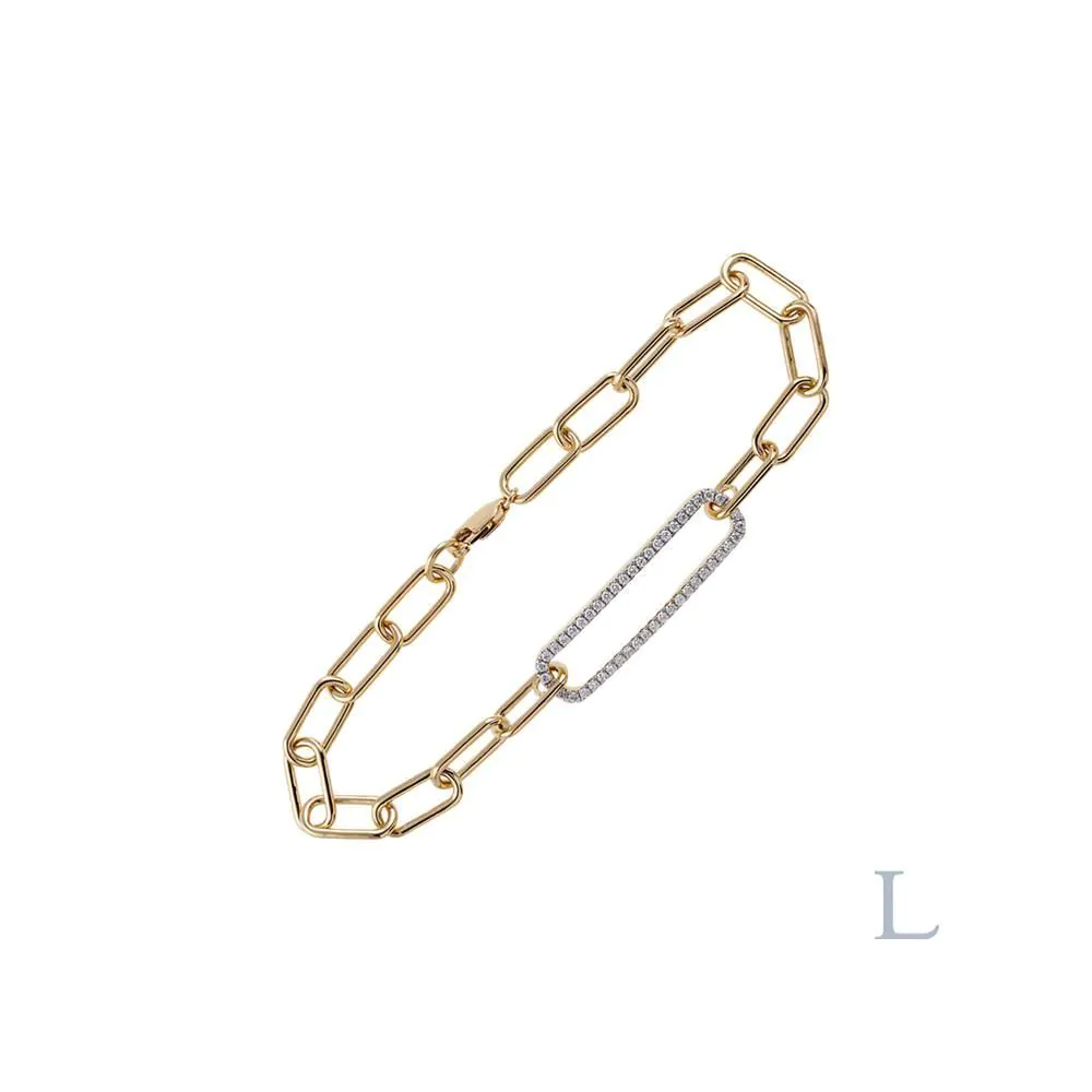 18ct Yellow Gold Love Links 0.50ct  Brilliant Cut Diamond Bracelet