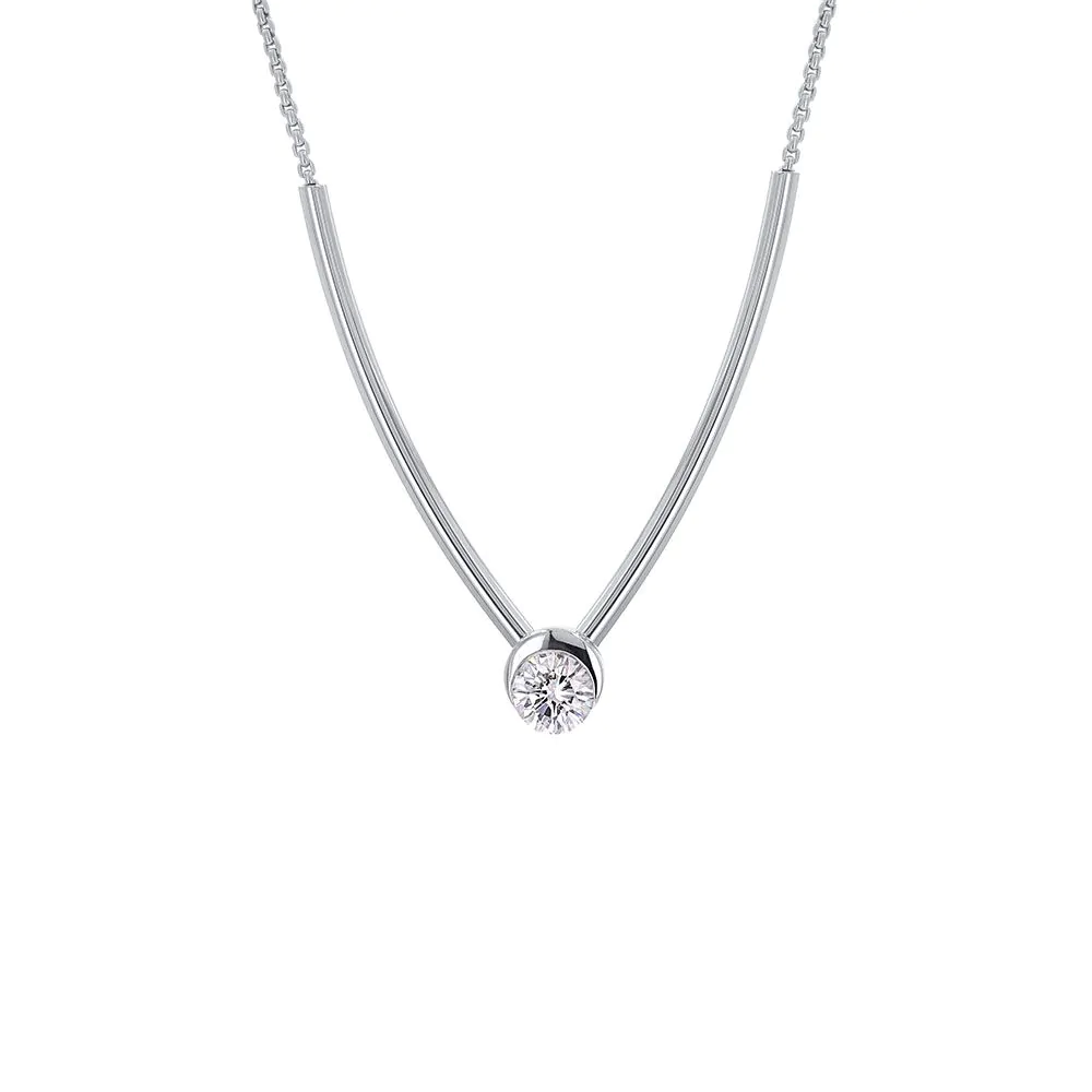 18ct White Gold Sapphire and Diamond Pendant on Chain