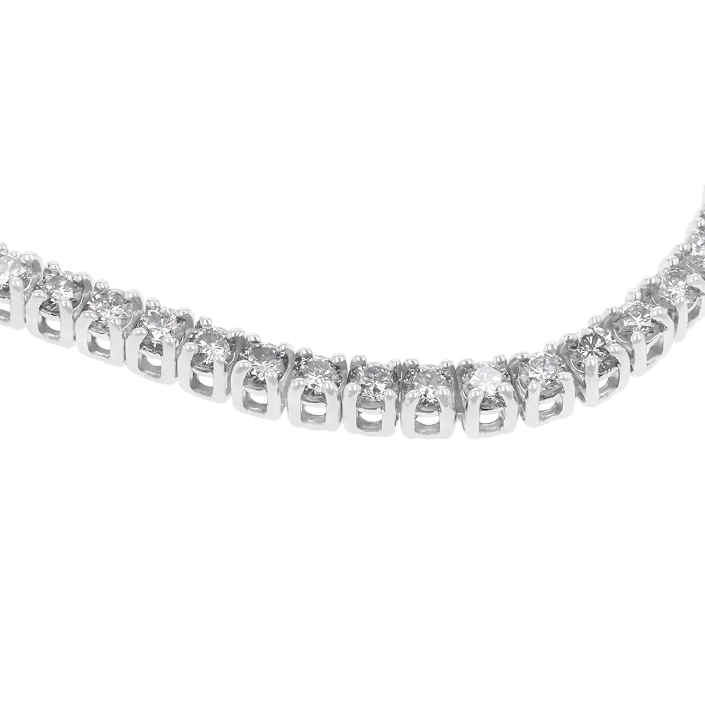 18ct White Gold 6.00ct Diamond Line Necklace
