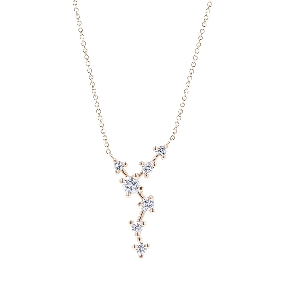 18ct Rose Gold 0.45 Diamond Blossom Pendant with Chain