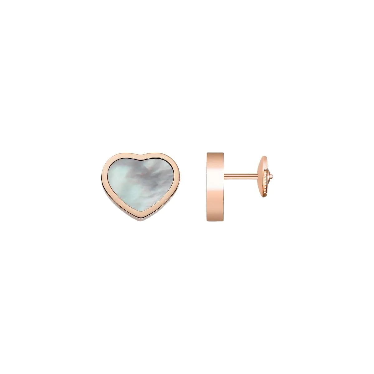 Chopard Happy Hearts 18ct Rose Gold & Mother of Pearl Stud Earrings 839482-5301