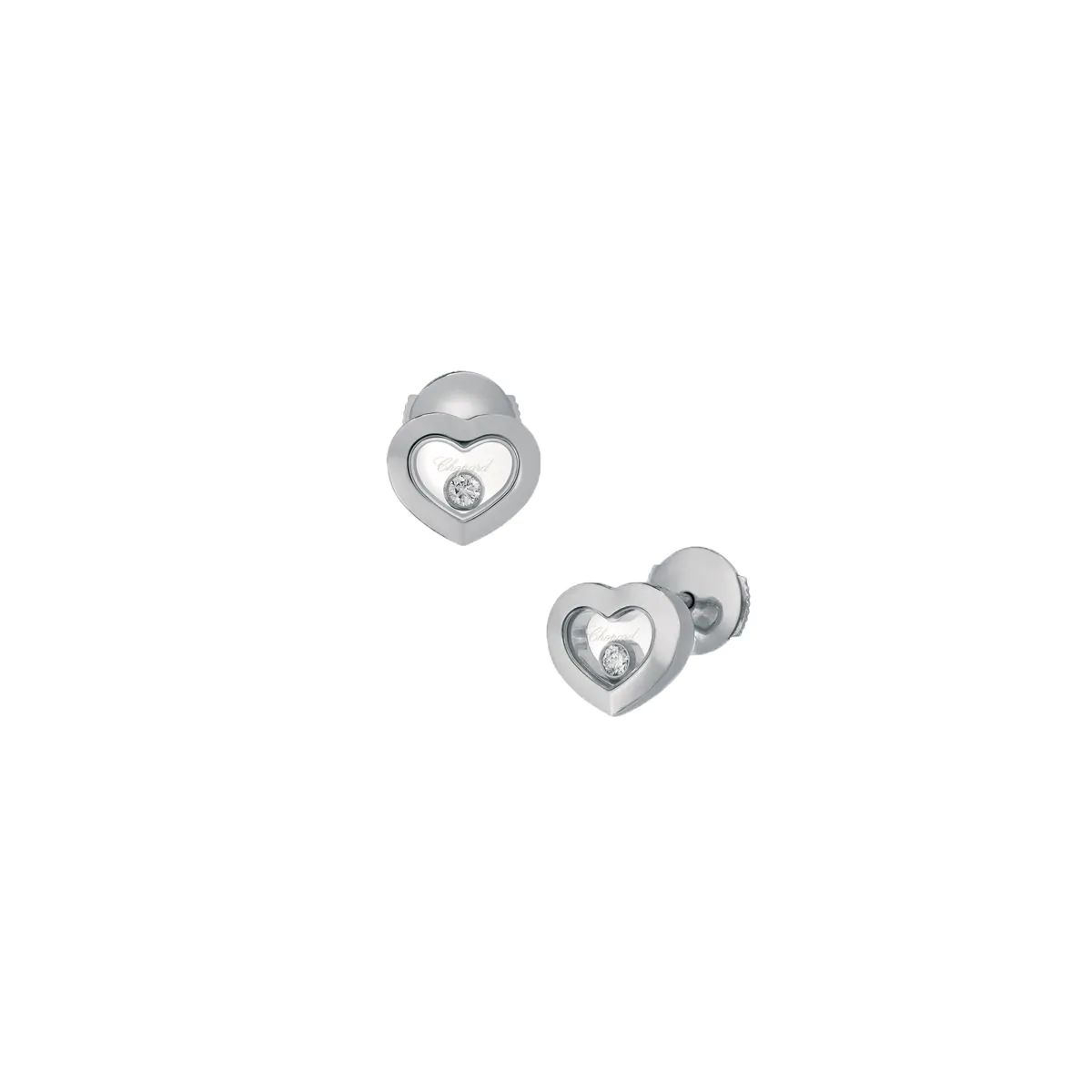 Chopard Happy Diamonds Icons 18ct White Gold & Diamond Stud Earrings 83A054-1001