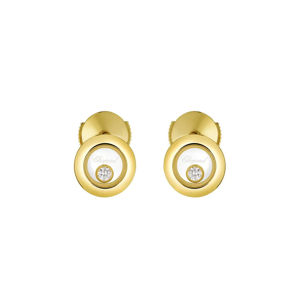 18ct Yellow Gold Chopard Happy Diamonds Earrings