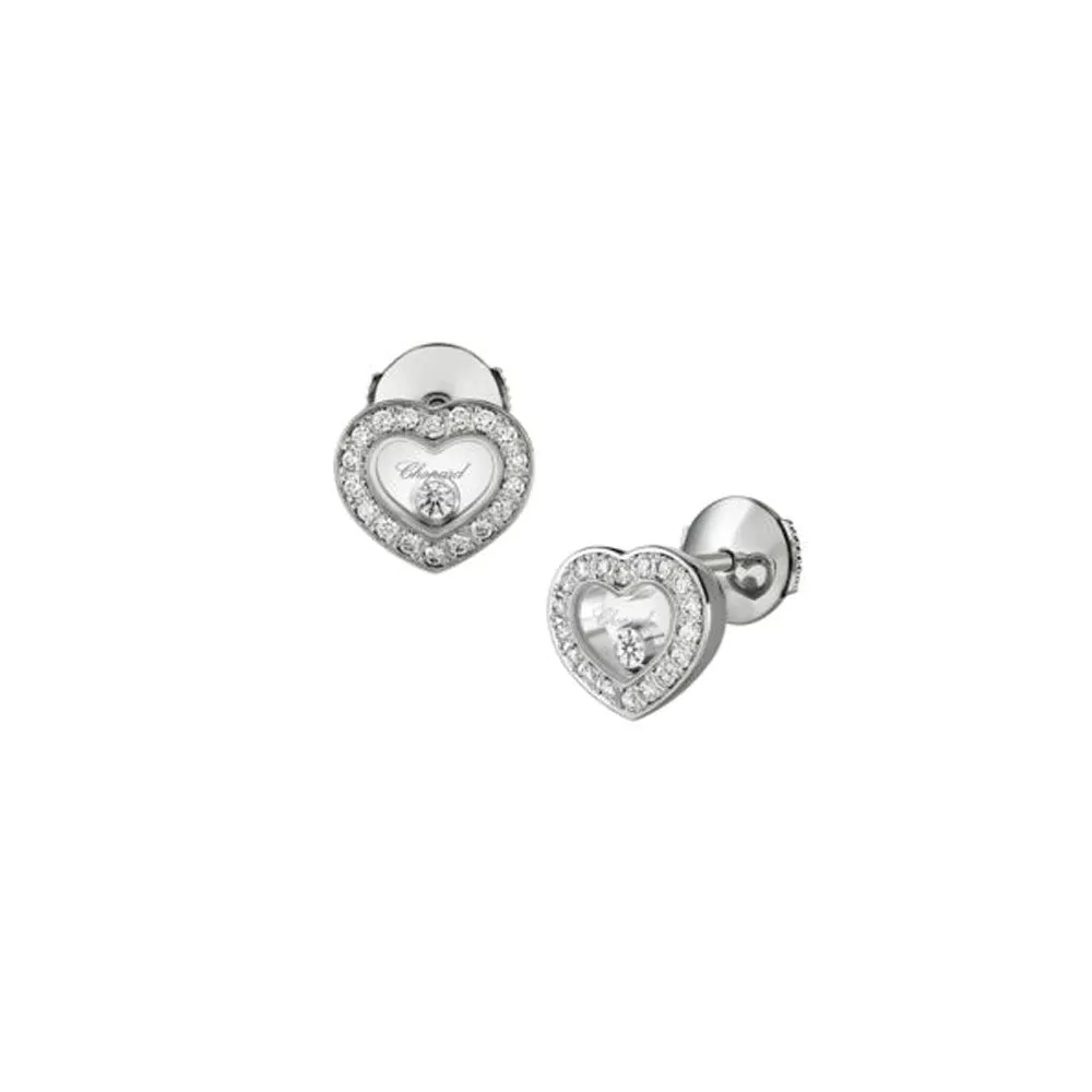 Chopard Happy Diamonds Icons 18ct White Gold & Diamond Stud Earrings 83A0541201