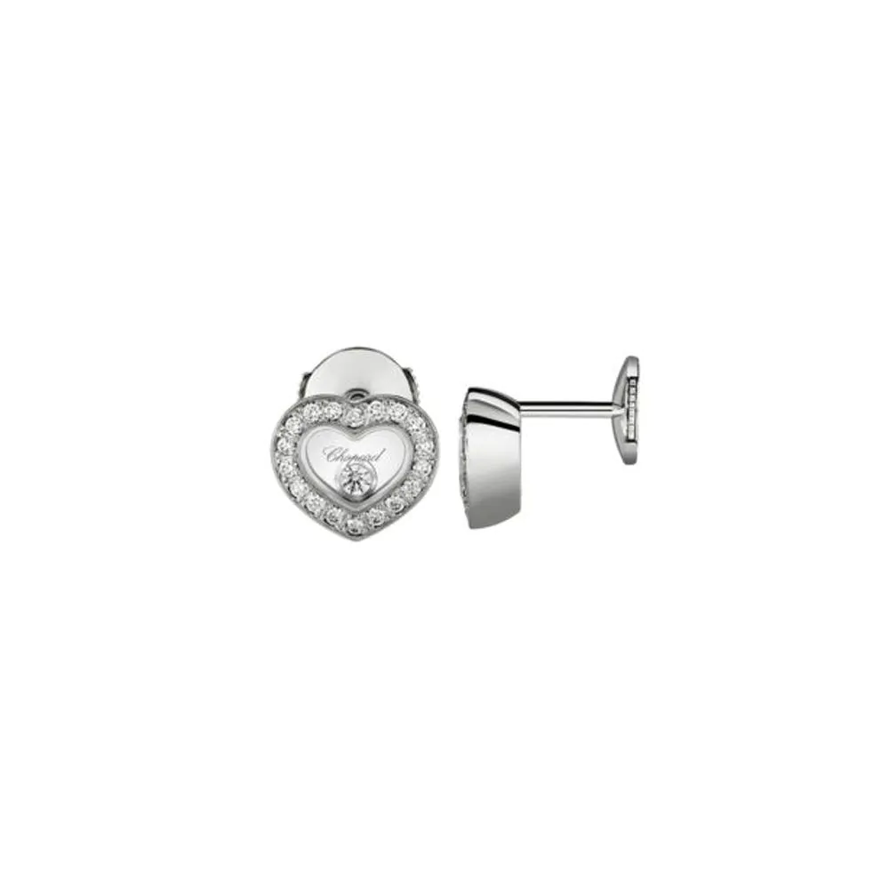 Chopard Happy Diamonds Icons 18ct White Gold & Diamond Stud Earrings 83A0541201