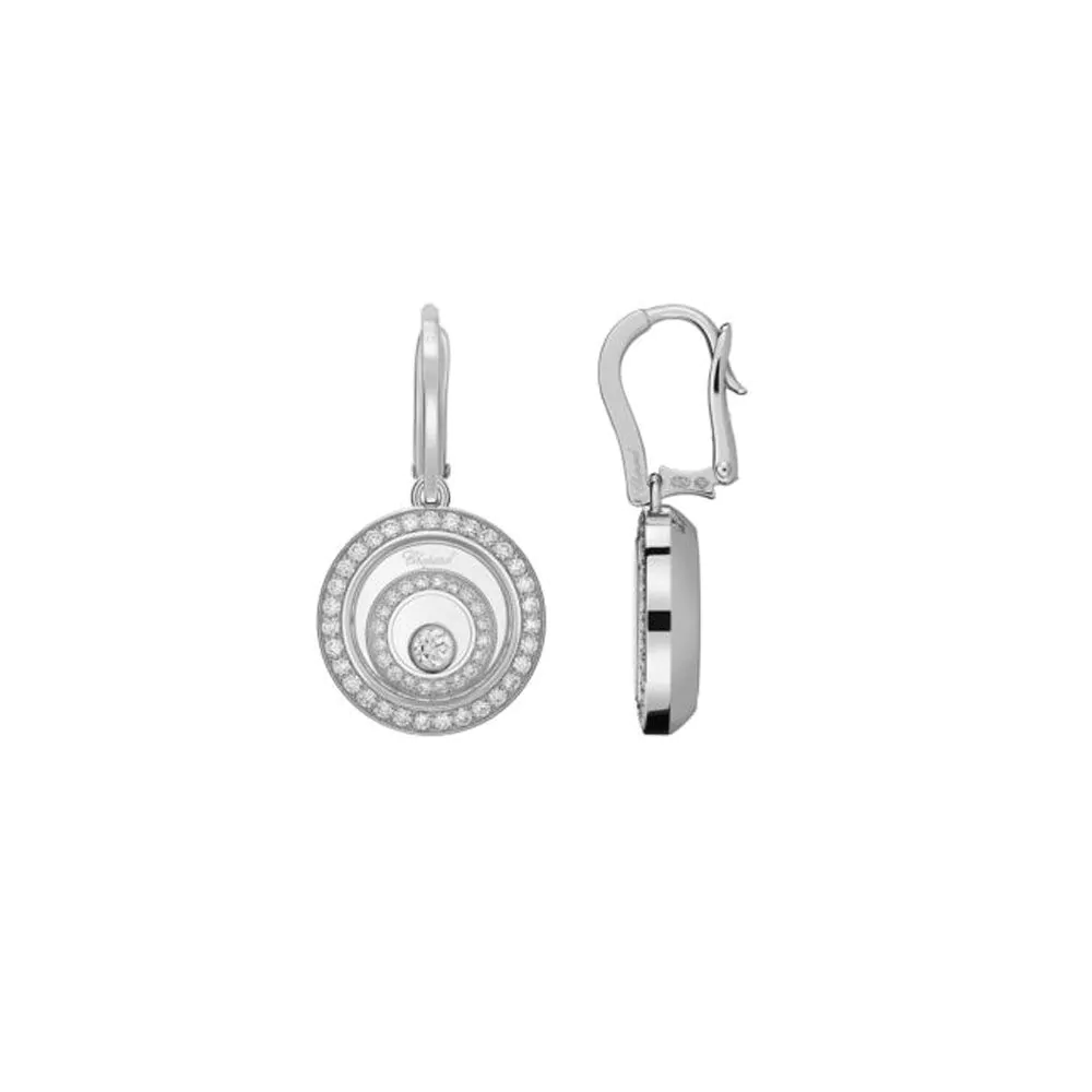 Chopard Happy Spirit 18ct White Gold & Diamond Drop Earrings 38230-1001