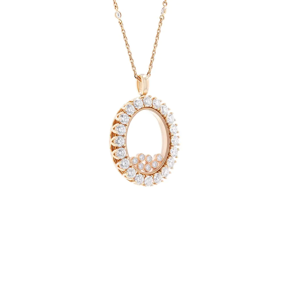 Chopard Happy Diamonds 18ct Rose Gold & Diamond Pendant and Chain 79A051-5001