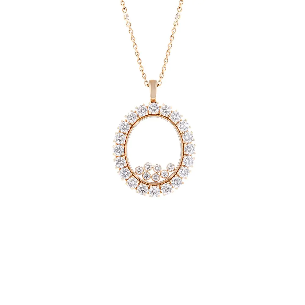 Chopard Happy Diamonds 18ct Rose Gold & Diamond Pendant and Chain 79A051-5001