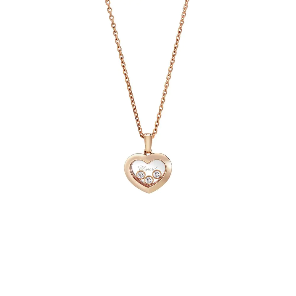 Chopard Happy Diamonds Icons 18ct Rose Gold & Diamond Necklace 79A611-5001