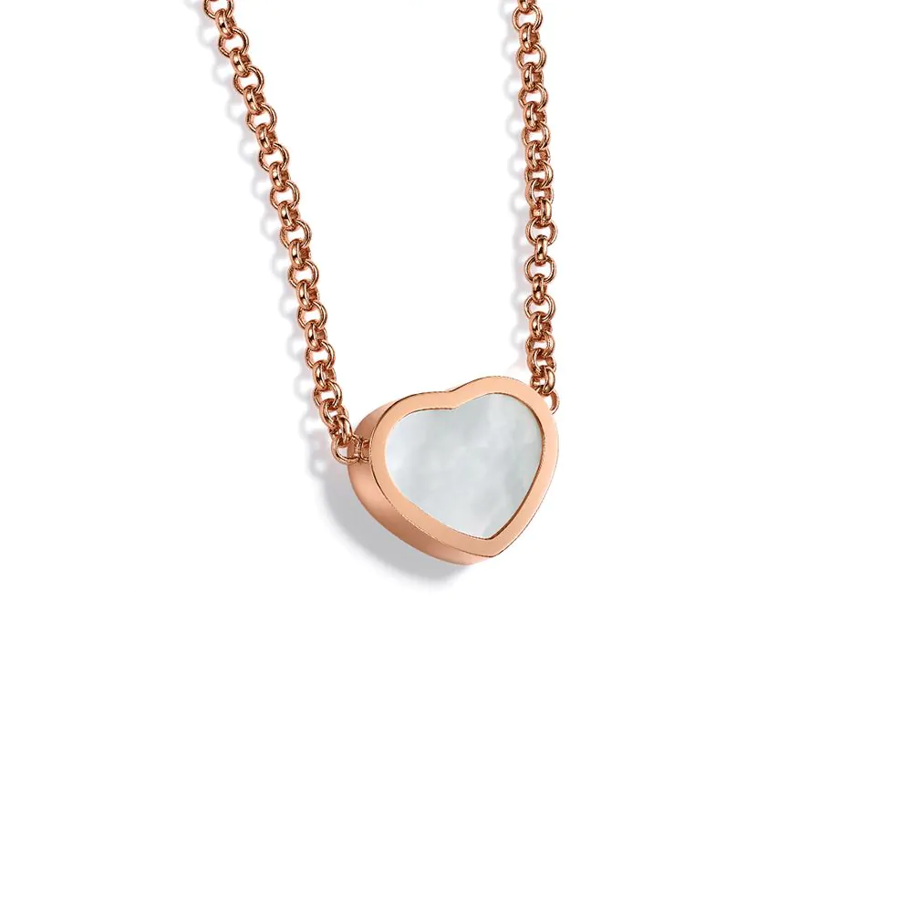 Chopard My Happy Hearts 18ct Rose Gold & White Mother of Pearl Necklace 81A086-5301