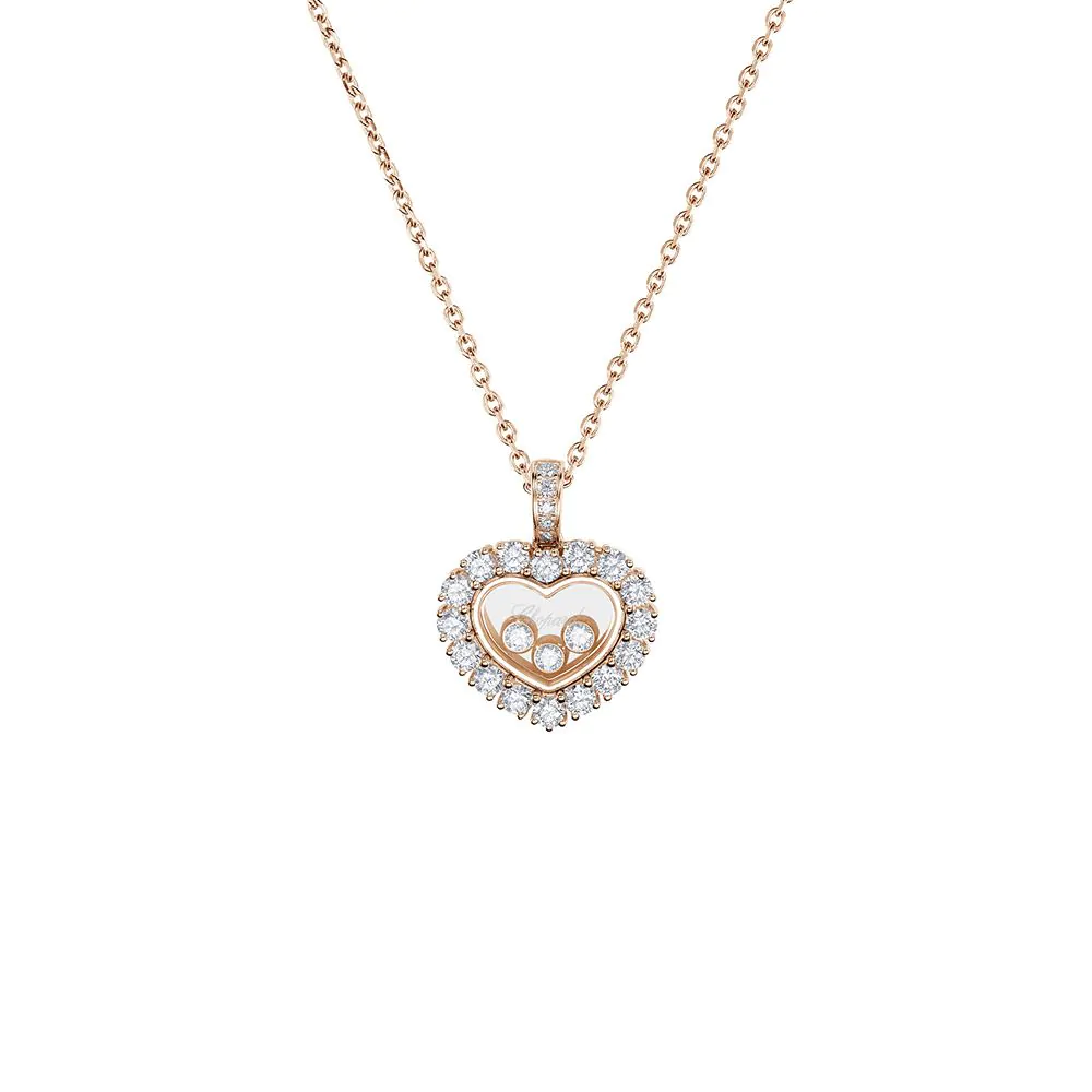 Chopard Happy Diamonds 18ct Rose Gold and Diamond Pendant and Chain 79A615-5001