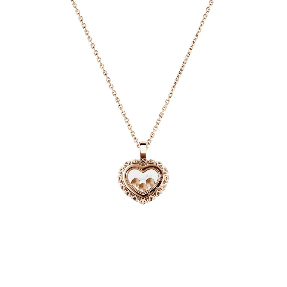 Chopard Happy Diamonds 18ct Rose Gold and Diamond Pendant and Chain 79A615-5001