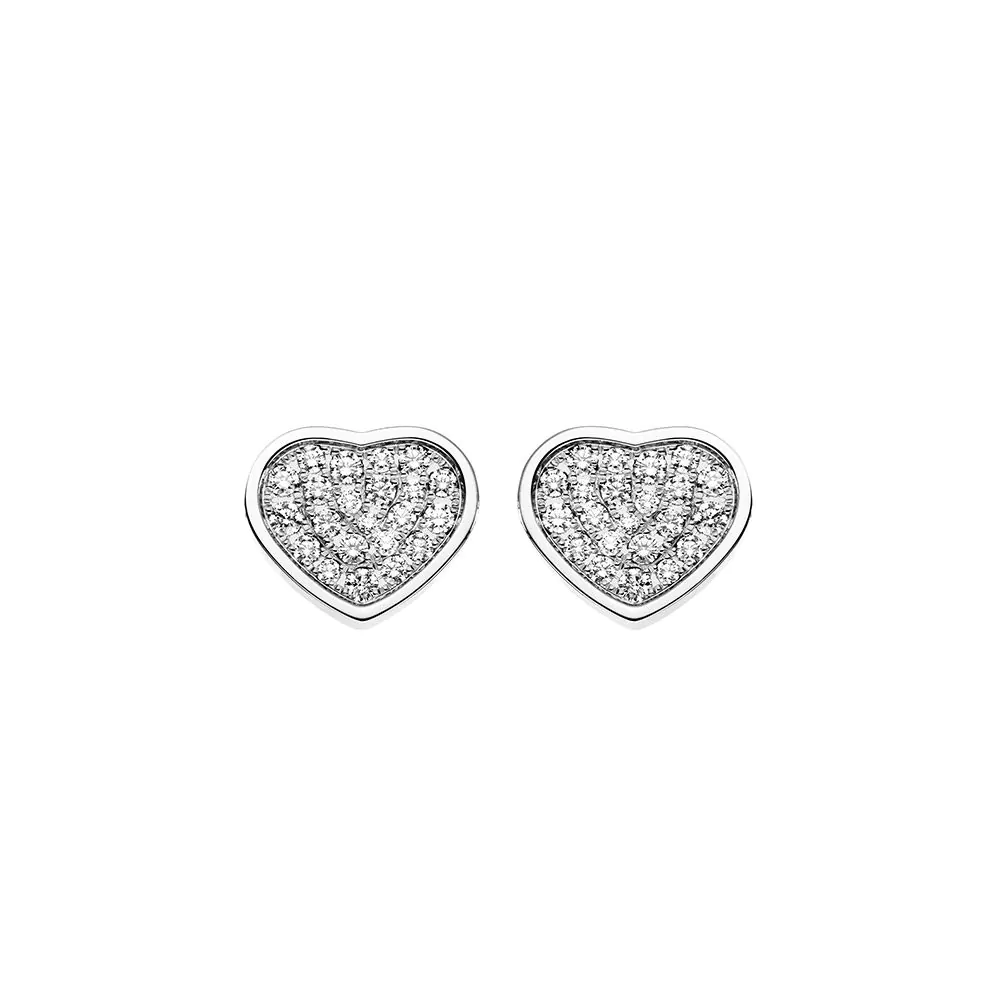 Chopard Happy Hearts 18ct White Gold & Diamond Stud Earrings 839482-1901