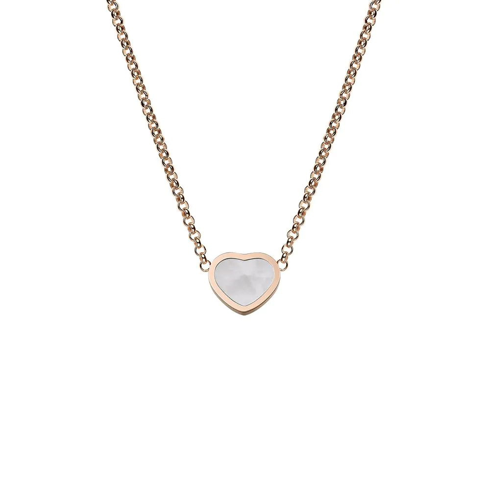 Chopard My Happy Hearts 18ct Rose Gold & White Mother of Pearl Necklace 81A086-5301