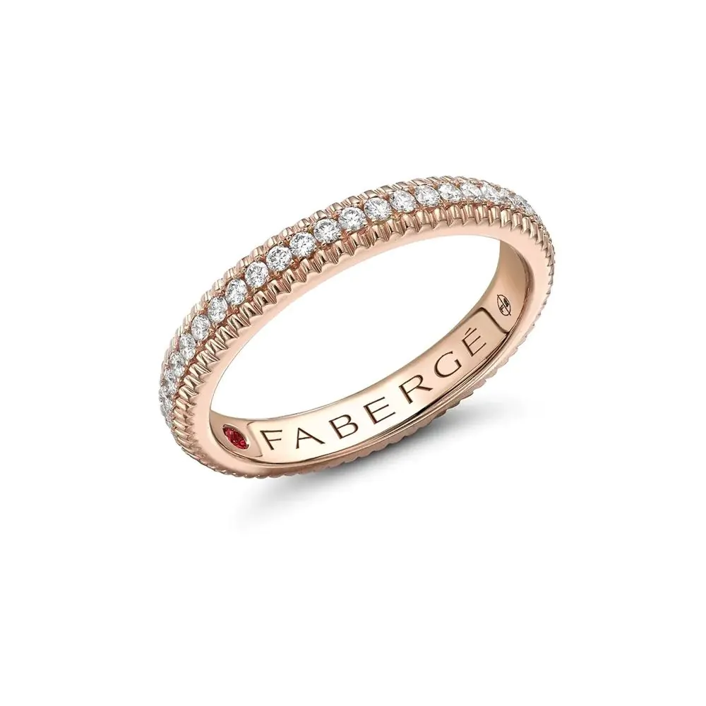 Fabergé Colours of Love Rose Gold Diamond Fluted Eternity Ring 847RG1748