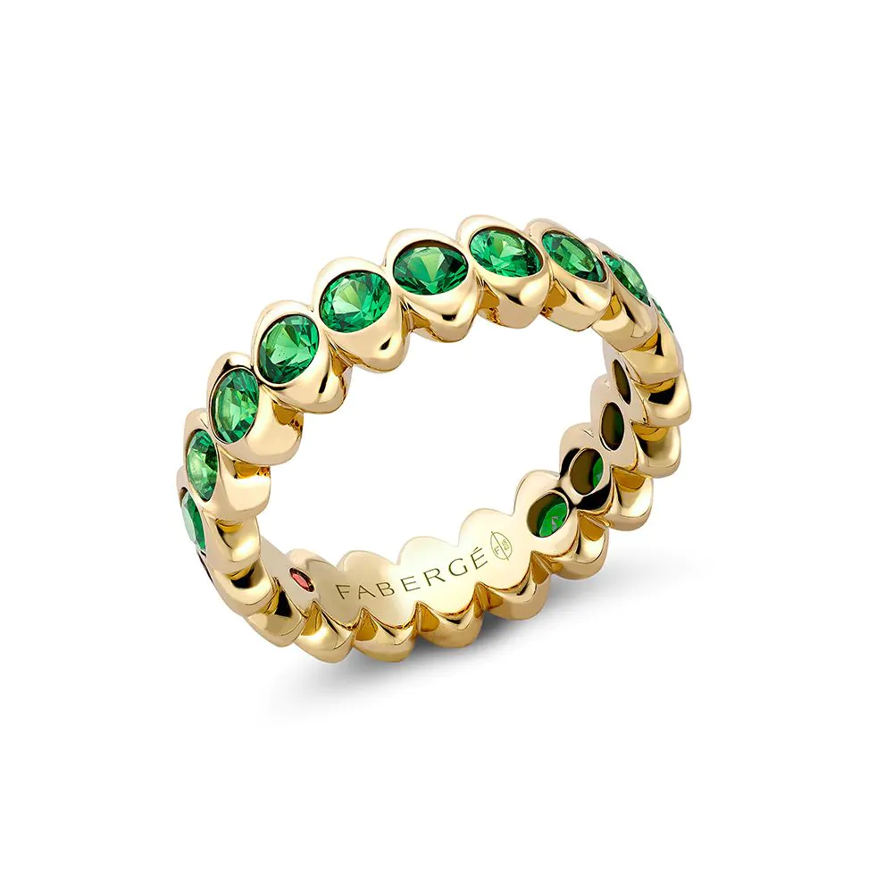 Fabergé Colours of Love 18ct Yellow Gold Tsavorite Eternity Ring 1513RG2814
