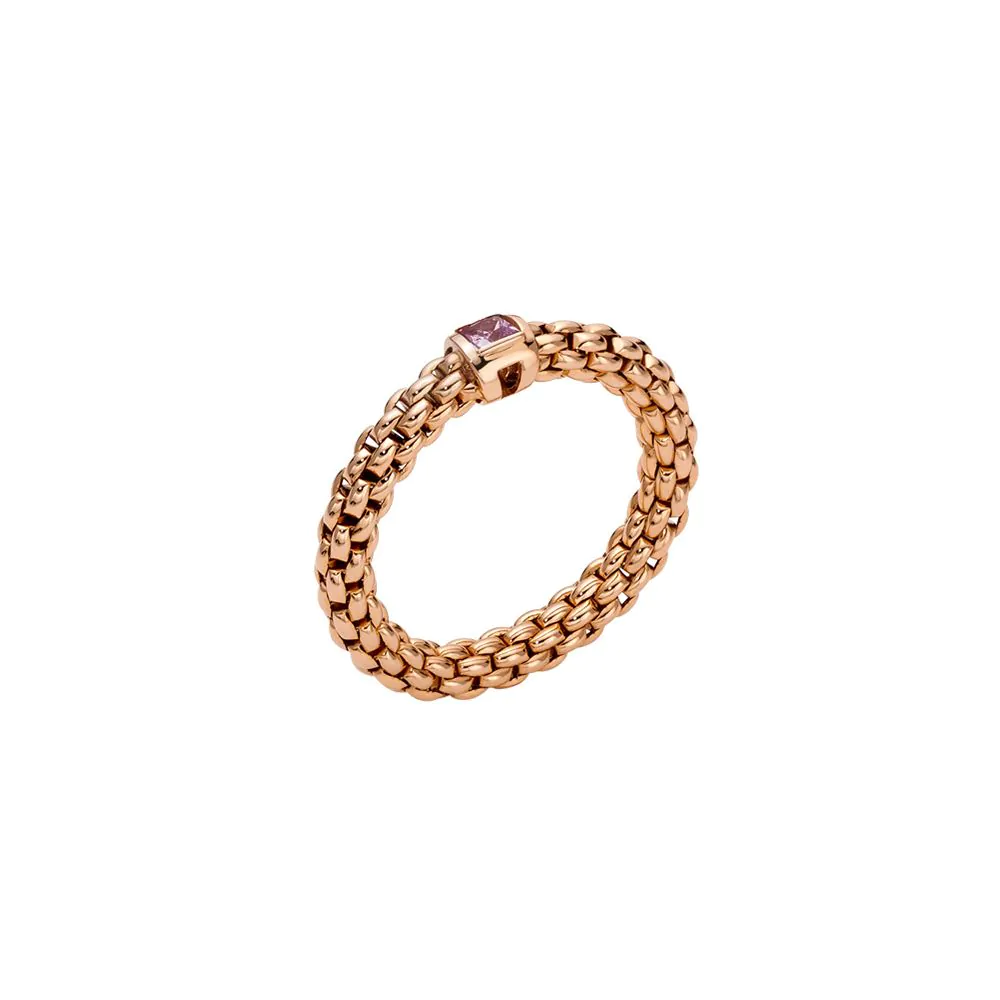 FOPE Souls Flex'it 18ct Rose Gold Pink Sapphire Ring AN09ZAF1M/R