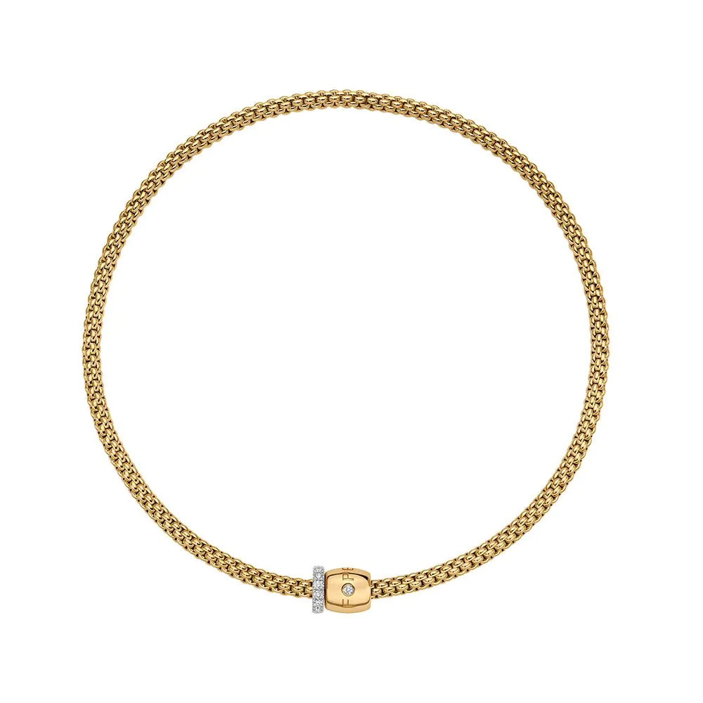 FOPE Solo Collection 18ct Yellow Gold Flex'it Necklet 62606CPAVE/Y40CM