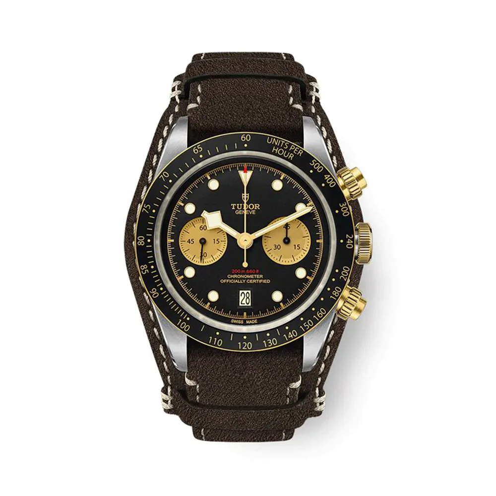 TUDOR Black Bay Chrono Steel & Yellow Gold 41mm Leather Watch M79363N0002