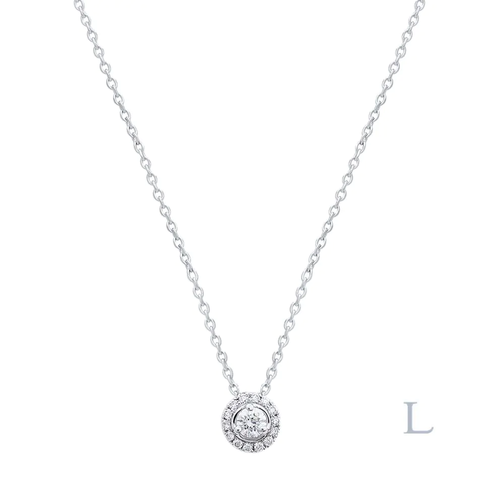 Dinny Hall 18ct White Gold Elyhara Small Diamond Pendant Necklace | Liberty