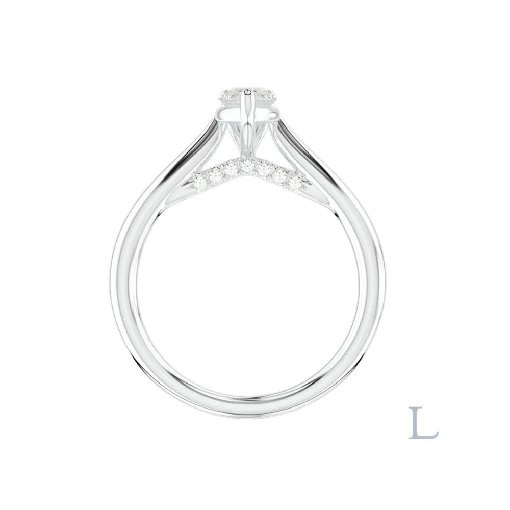 Platinum 0.35ct E SI1 Pear Shape Cut Diamond Solitaire Ring