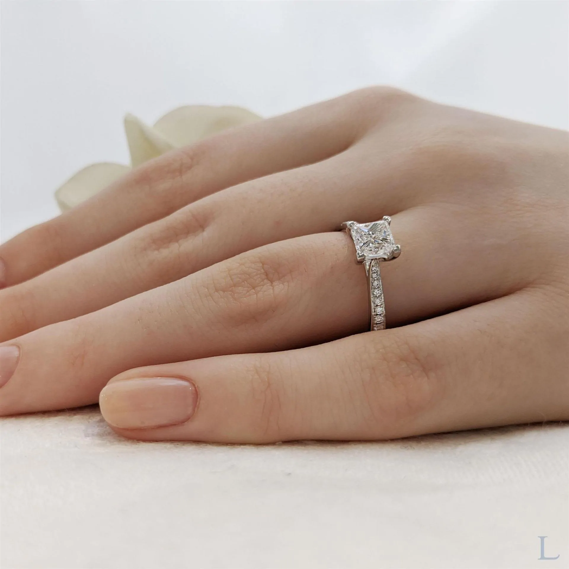 Esme Platinum 1.01ct G VS2 Princess Cut Diamond Solitaire Ring