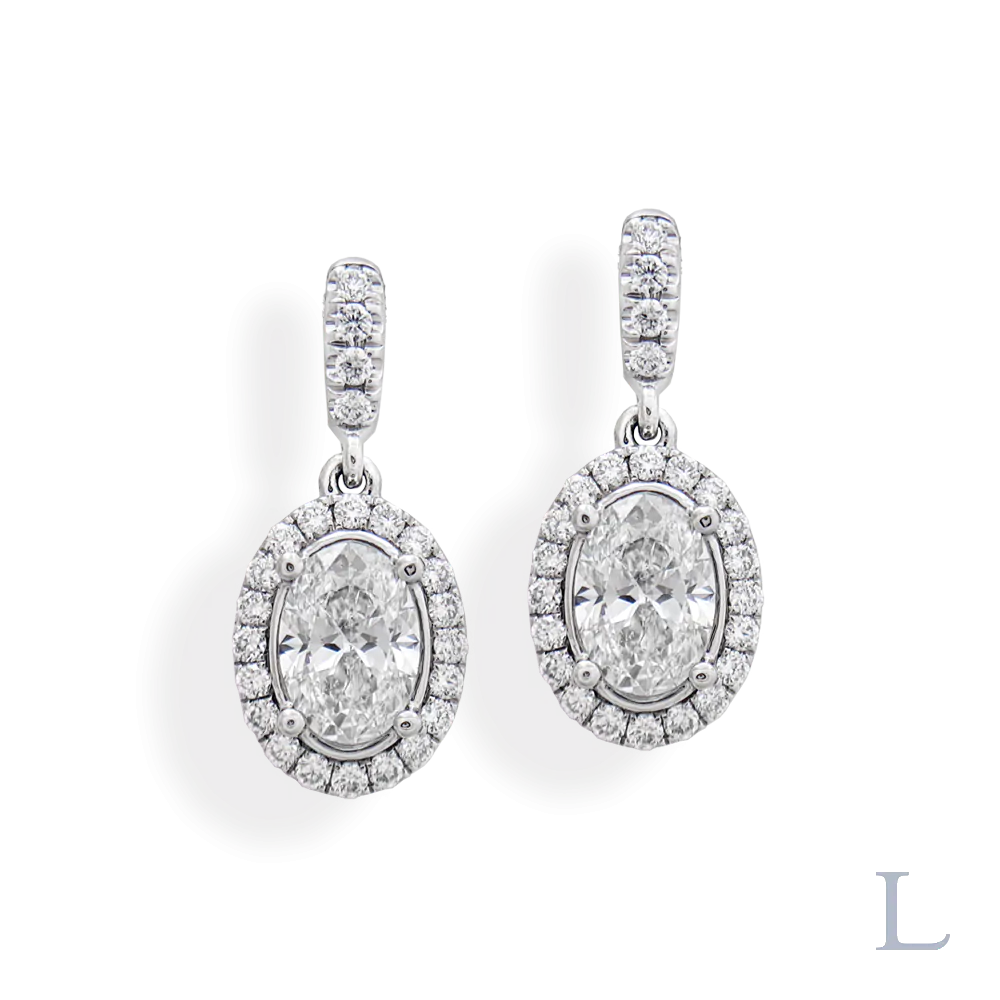 Platinum 0.99ct Diamond Drop Earrings
