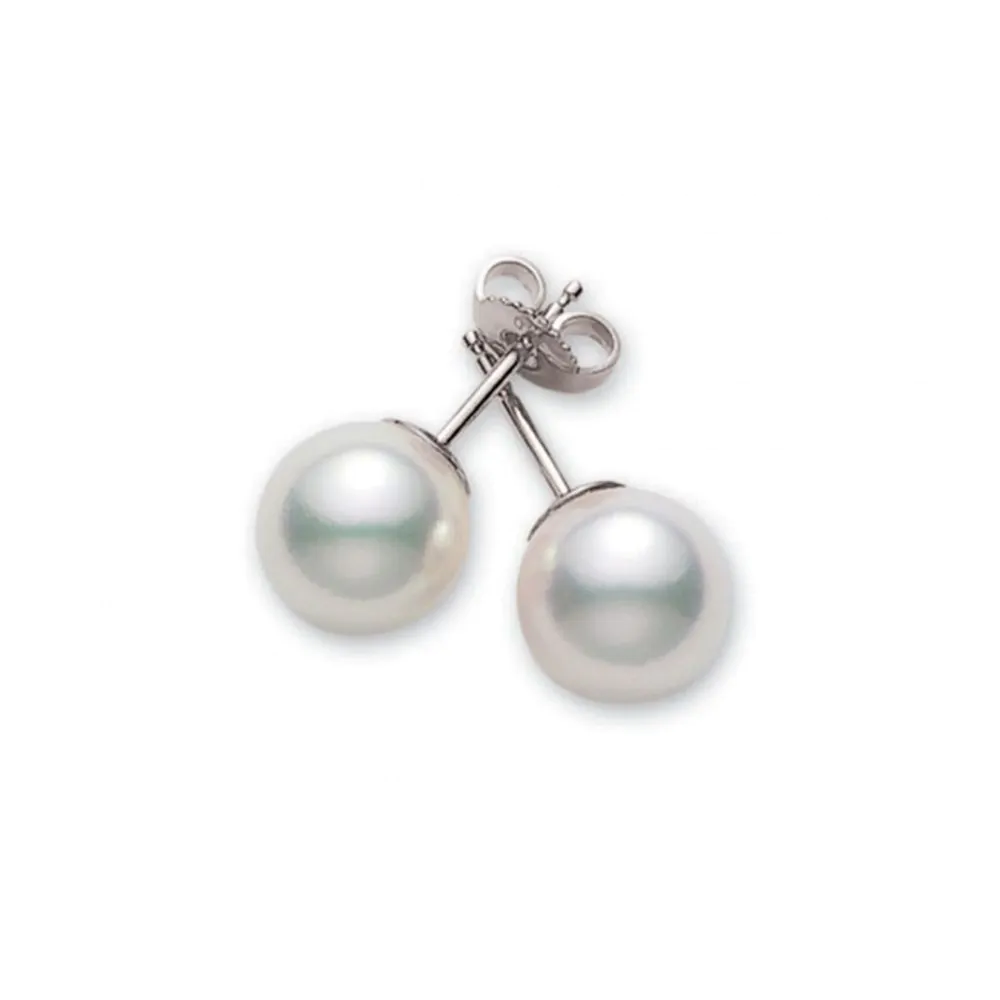 Mikimoto Classic Collection 18ct White Gold Akoya Pearl Stud Earrings