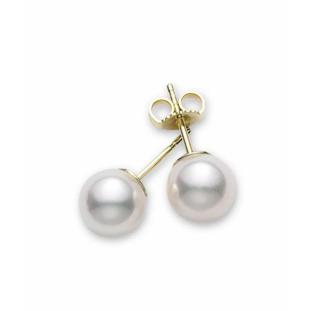 Mikimoto Classic Collection 18ct Yellow Gold Akoya Pearl Stud Earrings