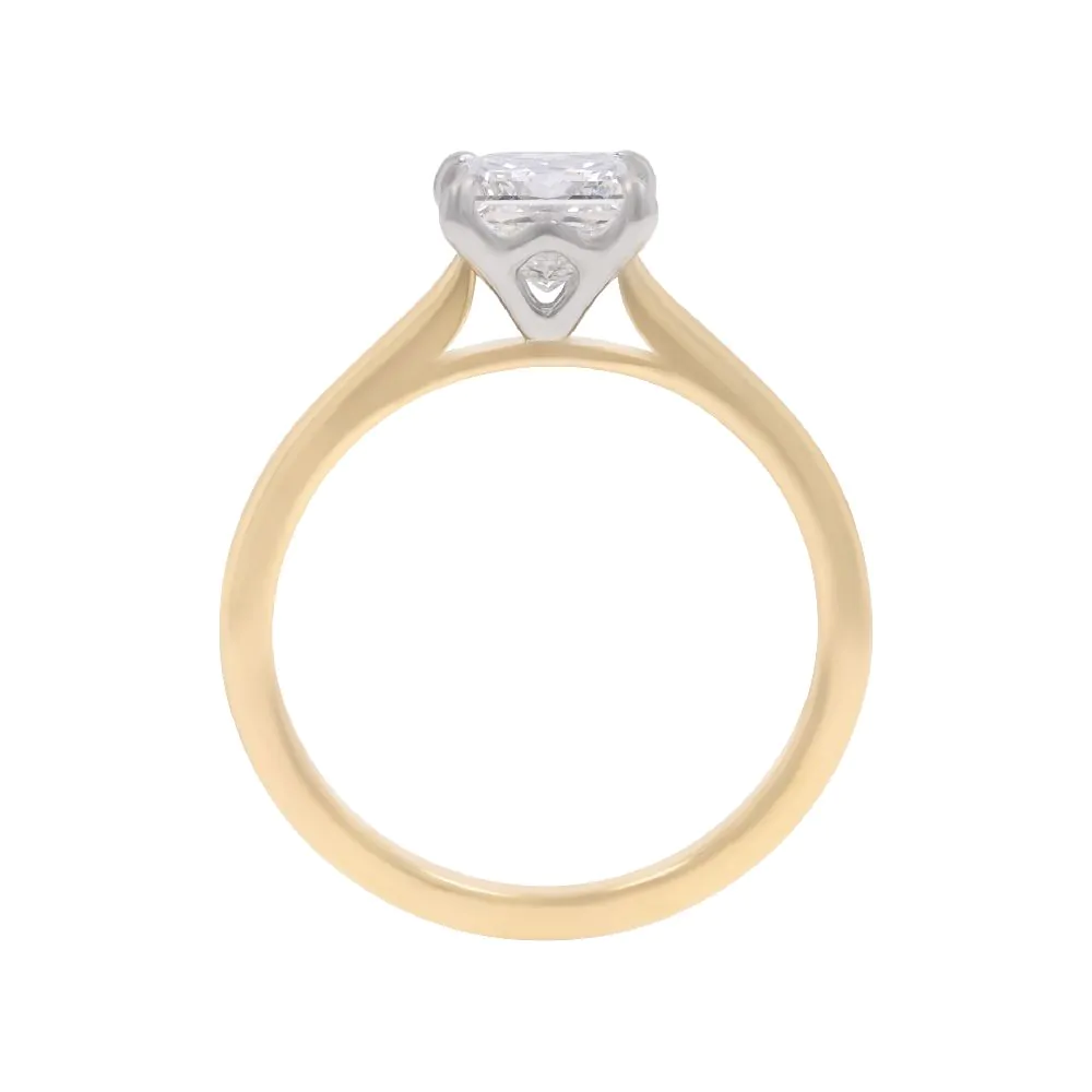Wendy 18ct Yellow Gold and Platinum 1.01ct Princess Cut Diamond Solitaire Ring