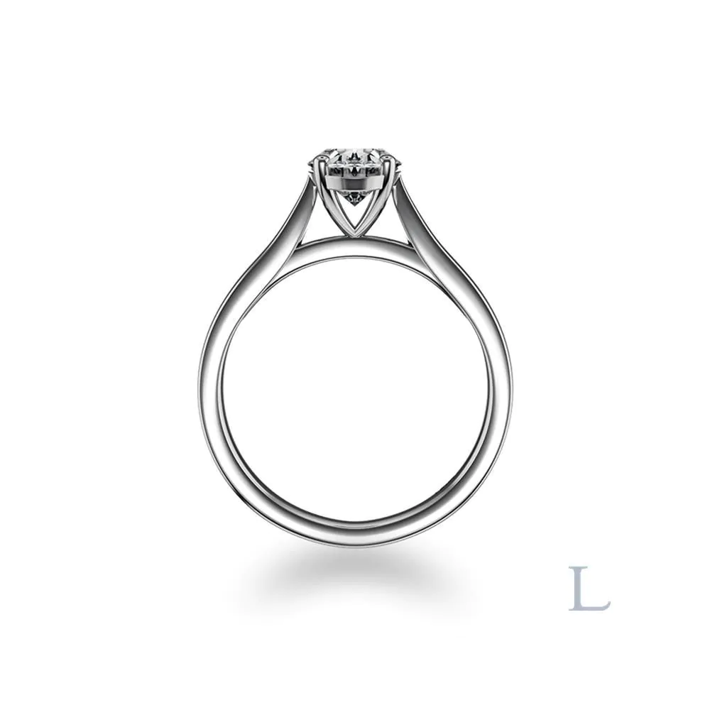 Platinum 0.50ct F VS2 Oval Cut Diamond Solitaire Ring