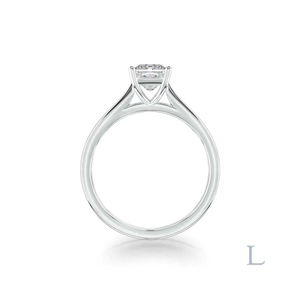 Platinum 0.34ct E VVS2 Princess Cut Diamond Solitaire Ring