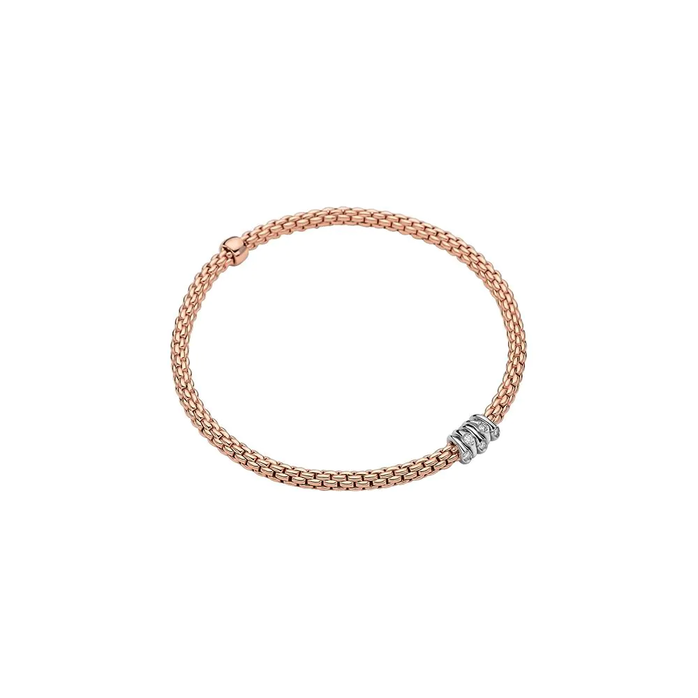 FOPE Prima 18ct Rose Gold Flex'it Bracelet 746BBBRMR