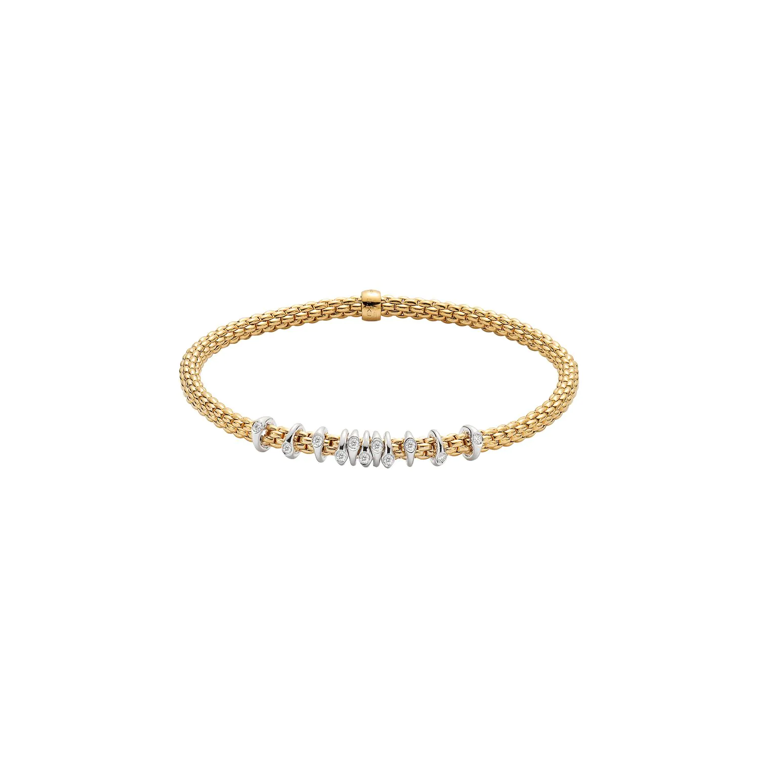 FOPE Prima 18ct Yellow Gold Flex'it 0.15ct Diamond Bracelet