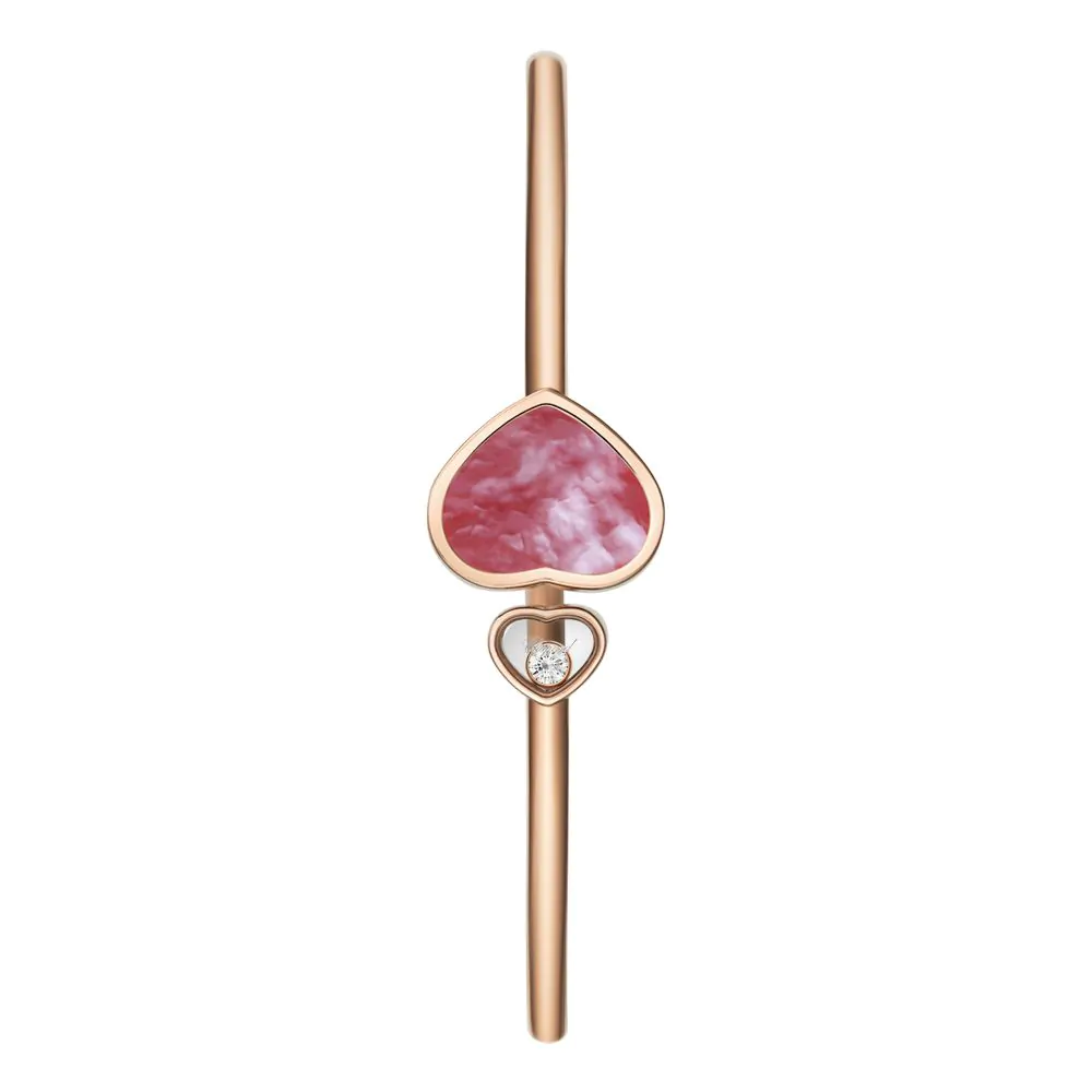 Chopard Happy Hearts Naked Heart Foundation 18ct Rose Gold, Pink Mother of Pearl & Diamond Bangle 85