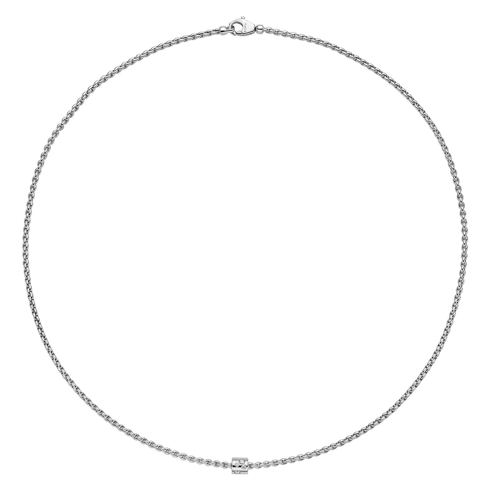 FOPE Aria 18ct White Gold Diamond Rondel Necklace 890CBBR