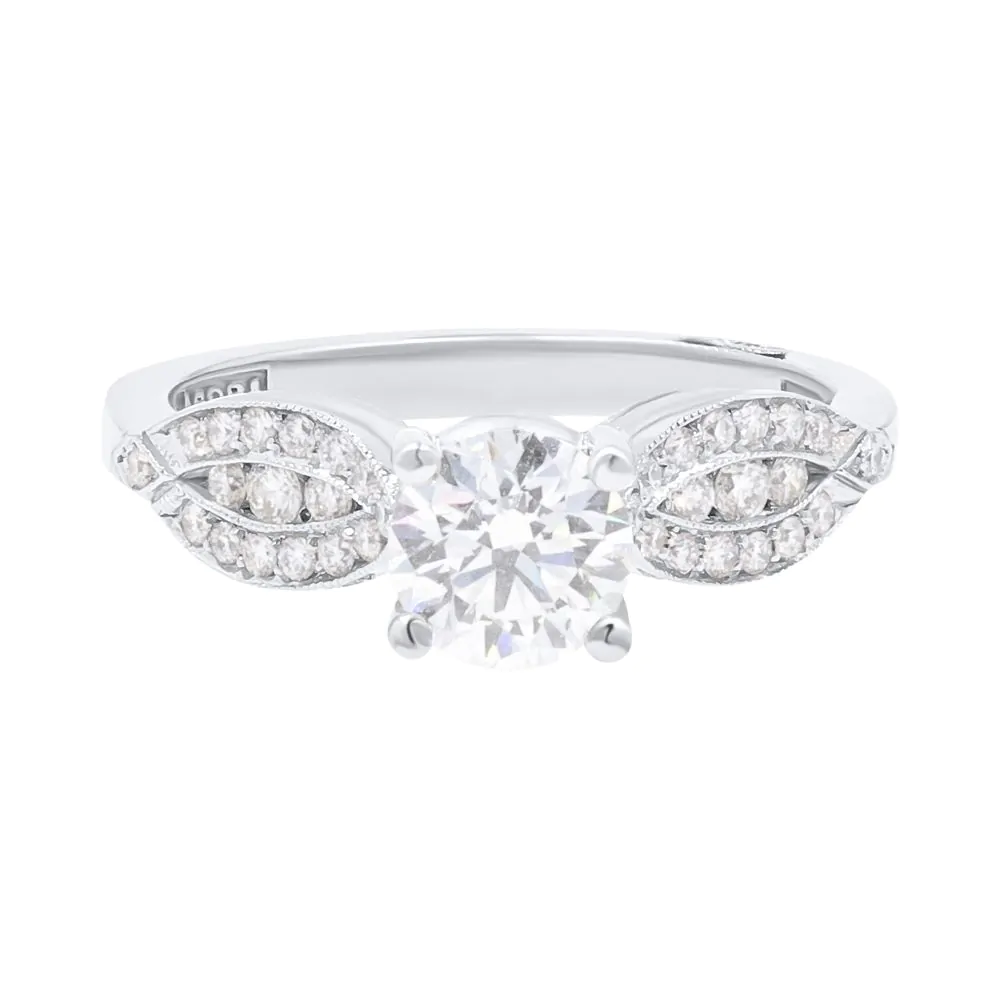 Platinum 1.21ct Diamond Engagement Ring with Diamond Shoulders