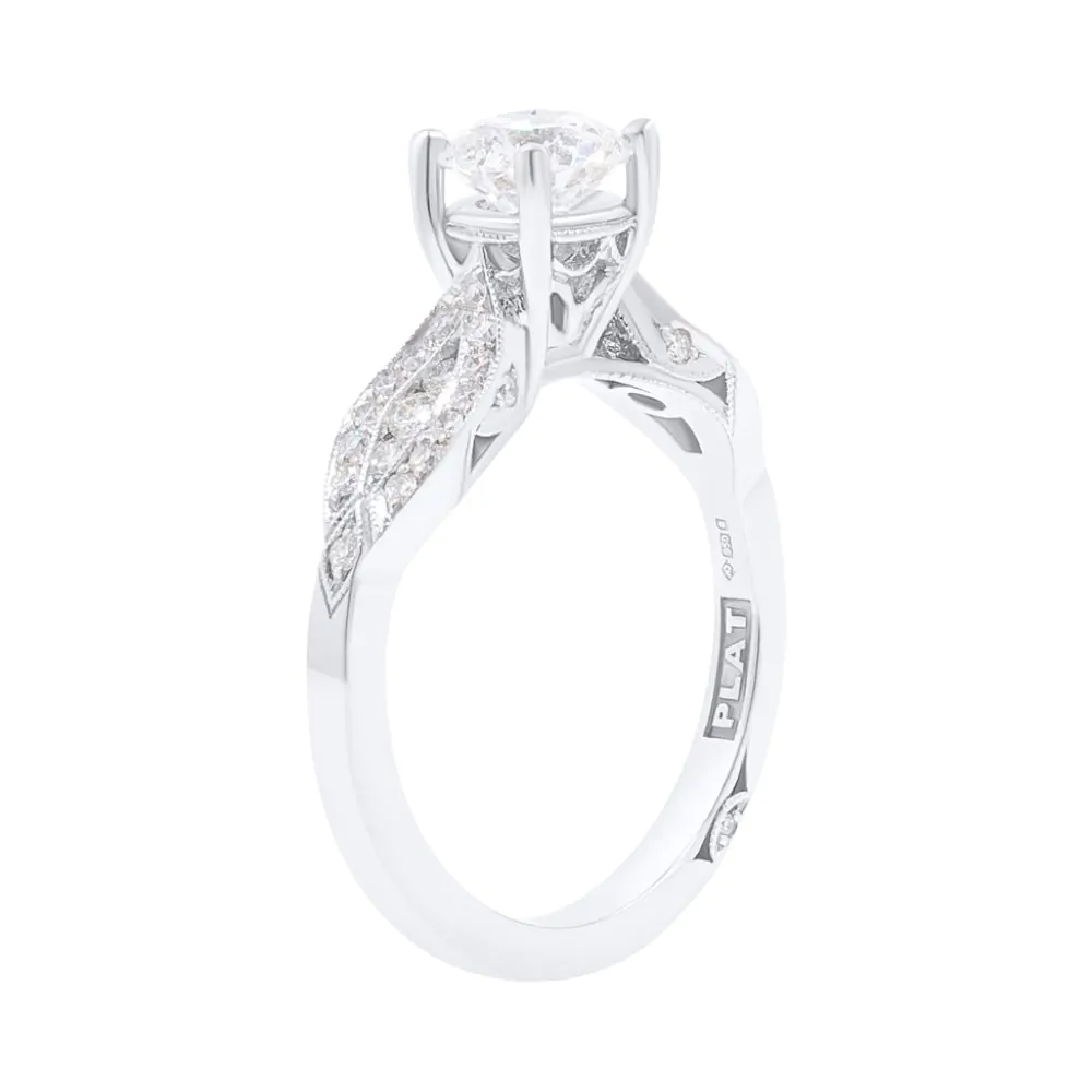 Platinum 1.21ct Diamond Engagement Ring with Diamond Shoulders