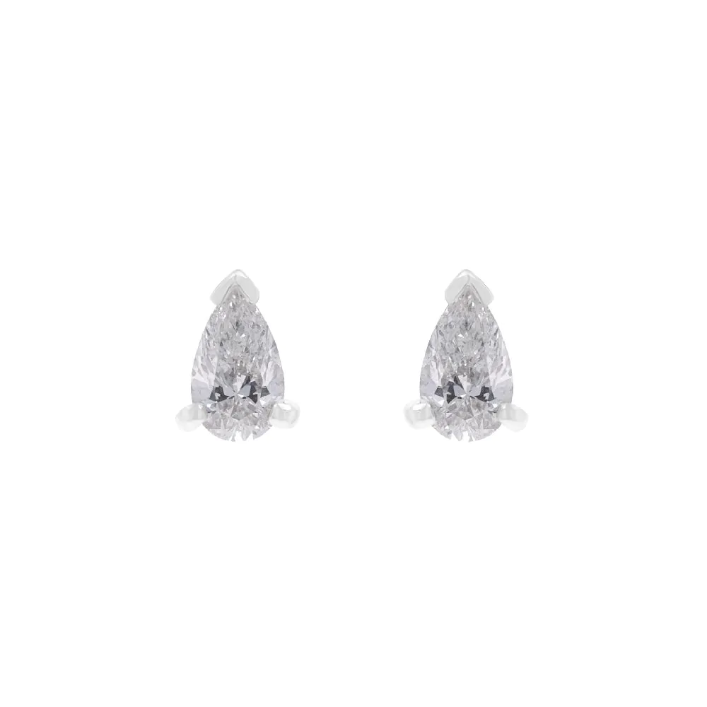 18ct White Gold 0.50ct G/H SI1-SI2 Pear Cut Diamond Earrings