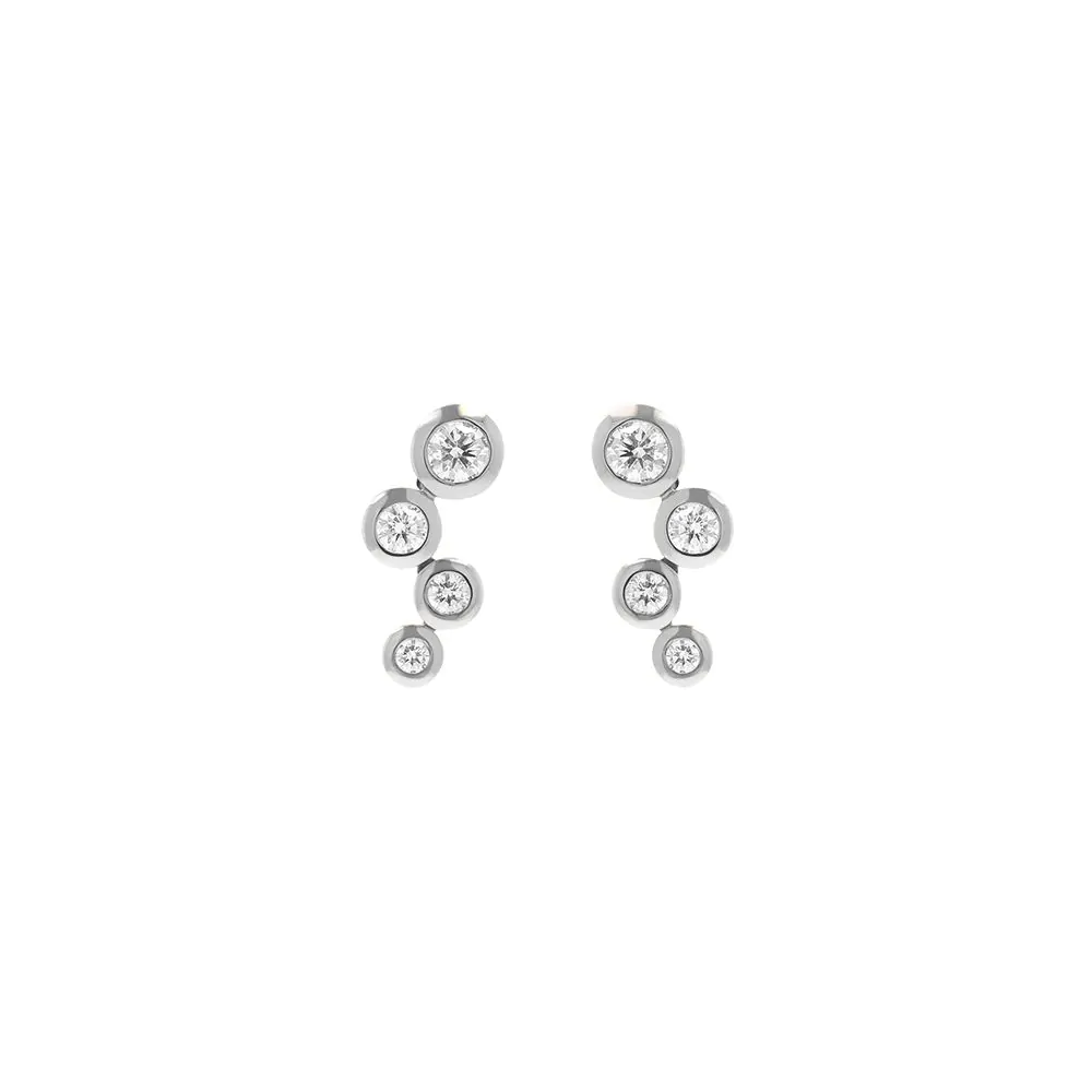 18ct White Gold 0.85ct Diamond Bubble Drop Earrings