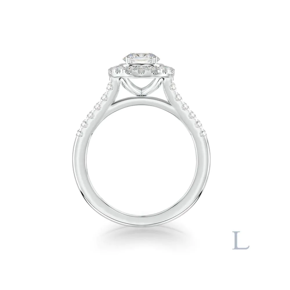Platinum 0.50ct E SI1 Brilliant Cut Diamond Halo Ring